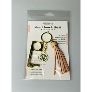 Pieces of Me Don't Touch That! Keychain with Pink Tassel
